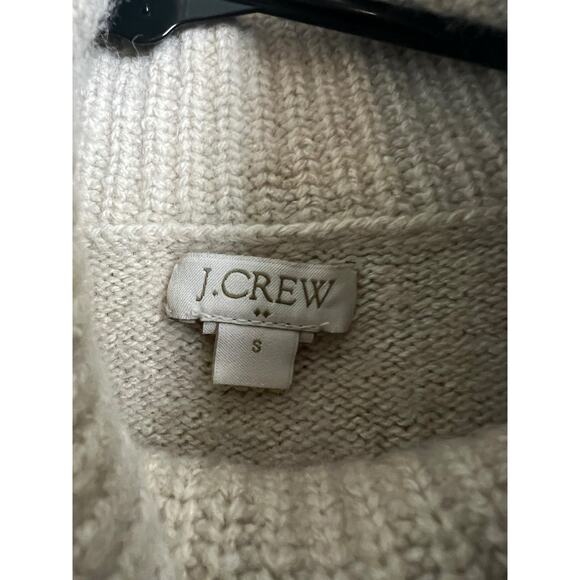 J.Crew Cream Merino Wool Sweater Turtleneck S Small Twee Basic Casual Neutral - Picture 2 of 4